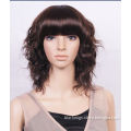 Women Medium Long Light Brown Wavy Full Wig hair KR65